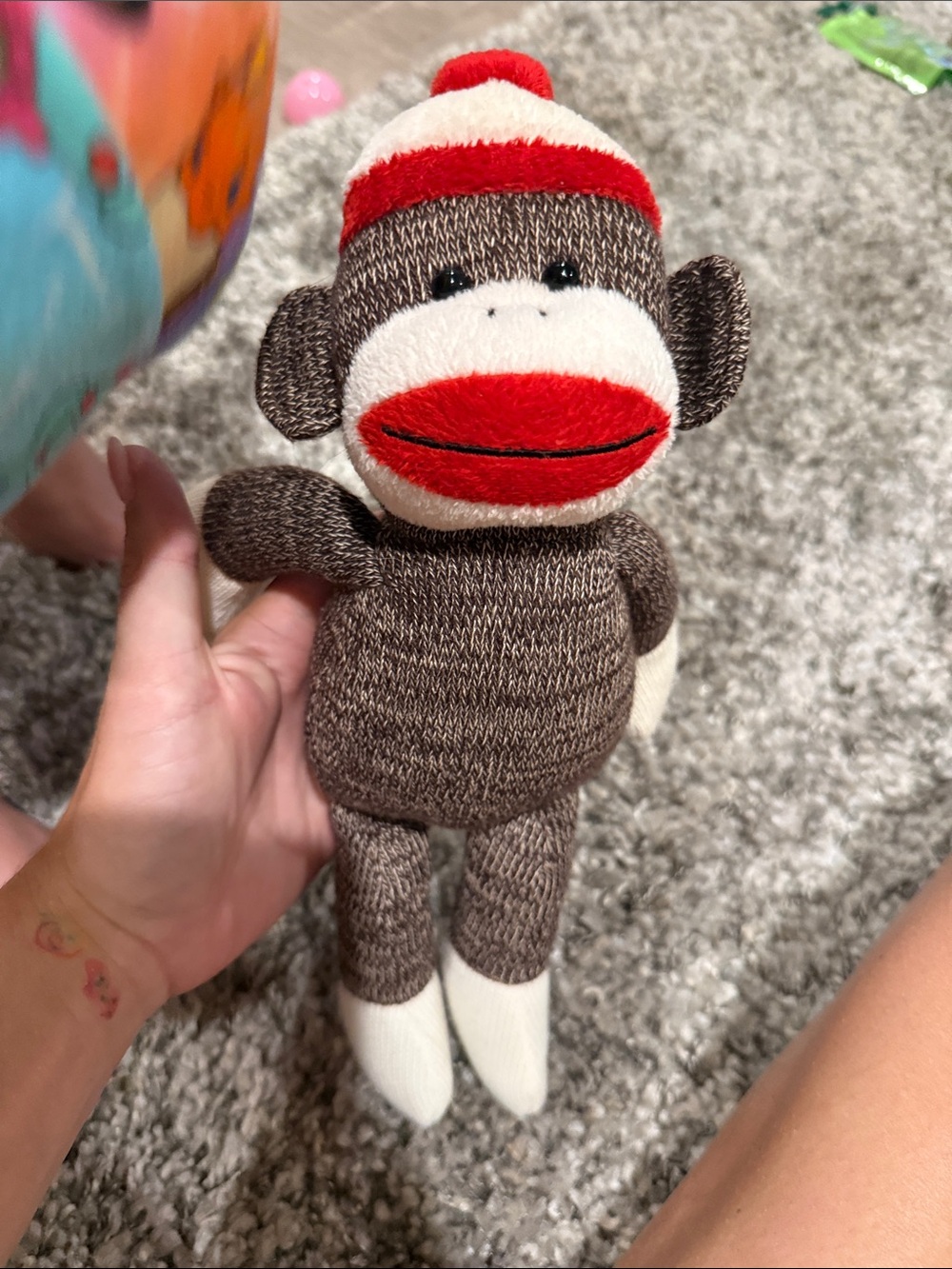 Brown and Red Sock Monkey Plush - Classic Huggable Toy